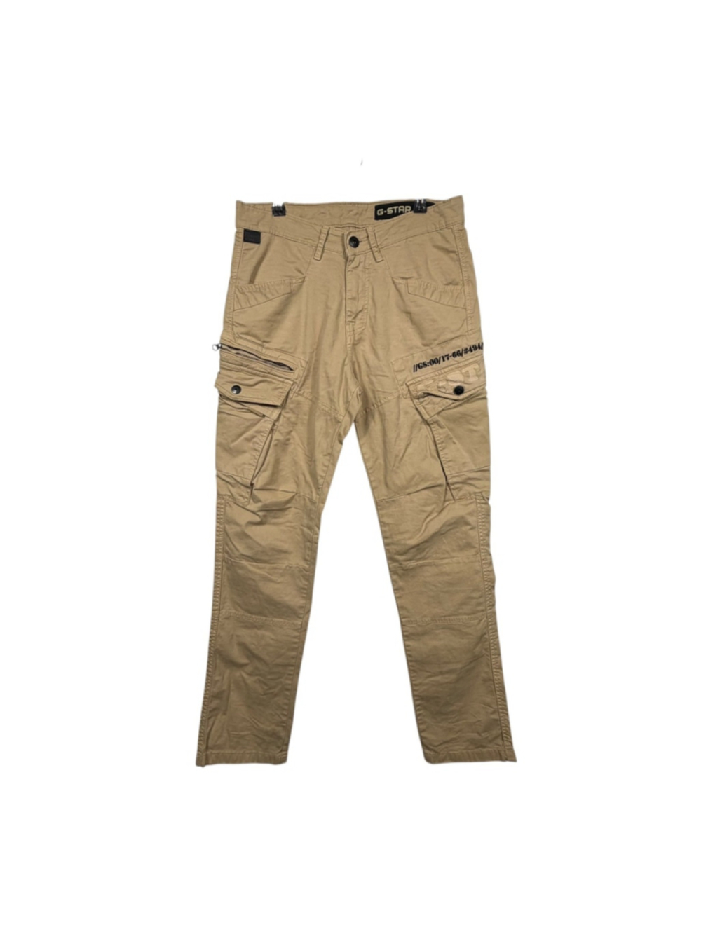 G Star Rackam Straight Tapered Cuffed Pants Beige Twill Outdoor Hiking Mens 30